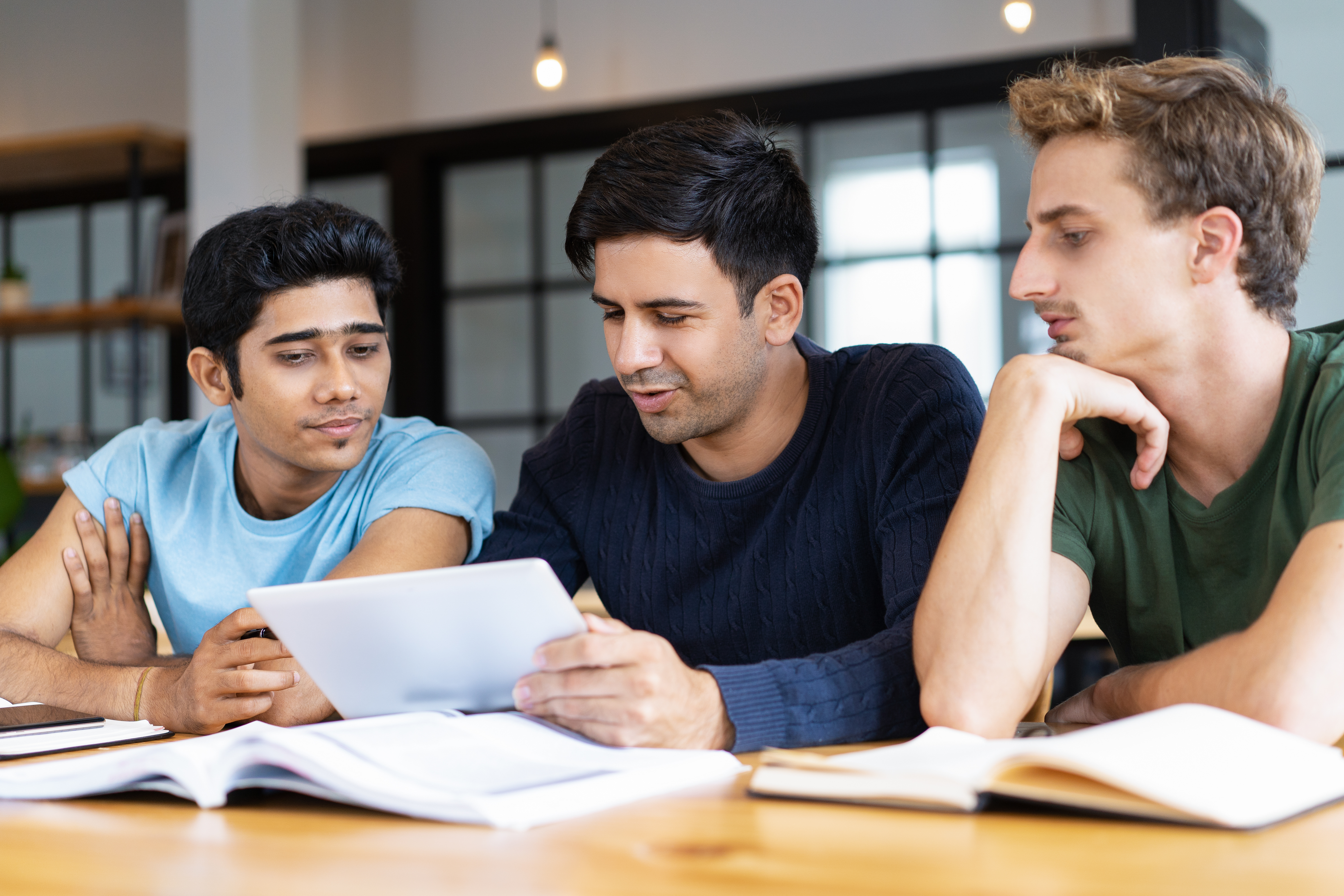 Indian students using modern educational technology