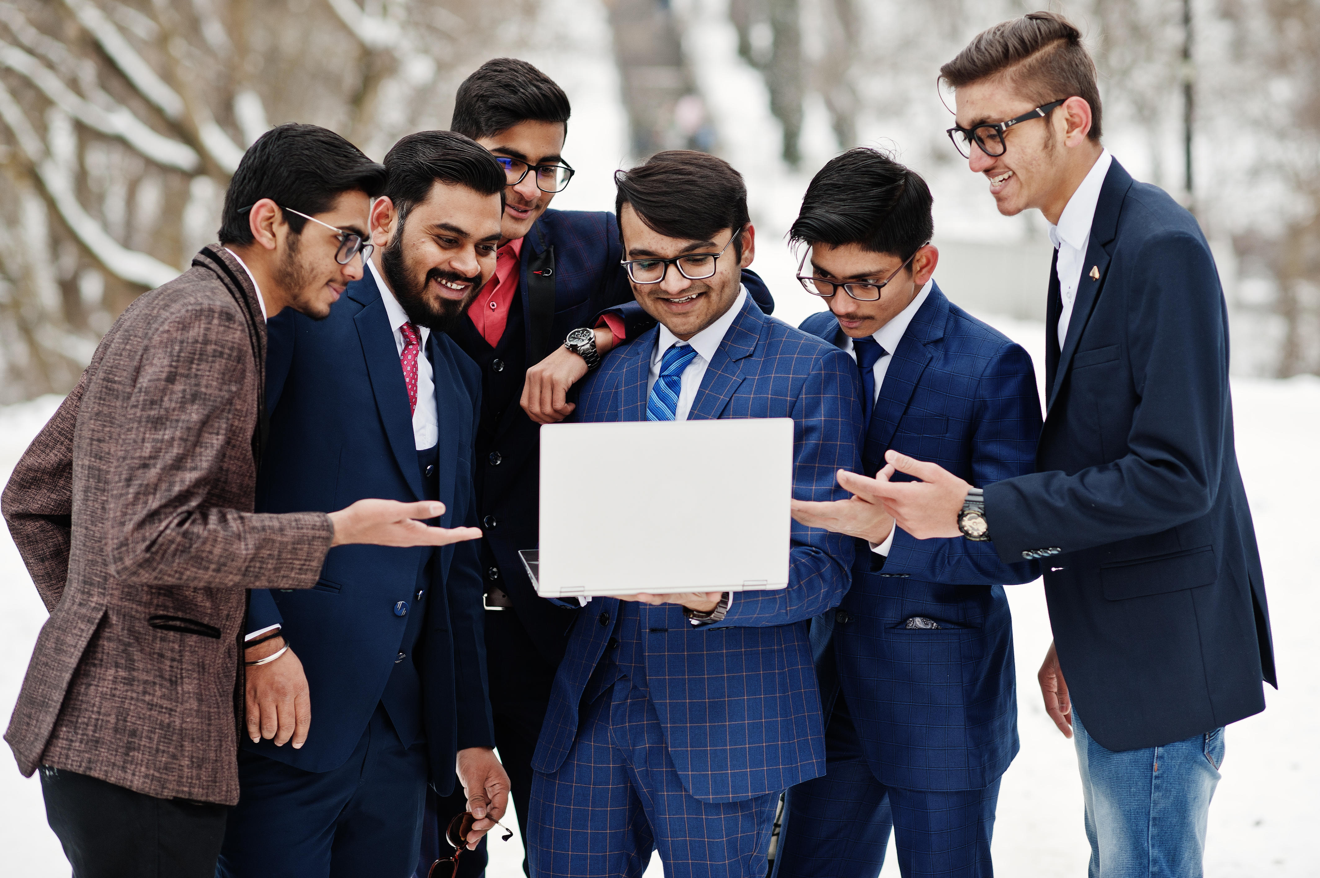 Indian students using modern technology in classroom